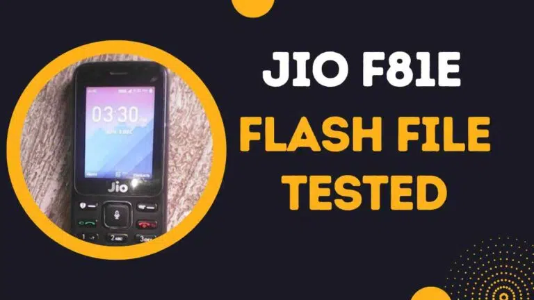Jio F81e Flash File